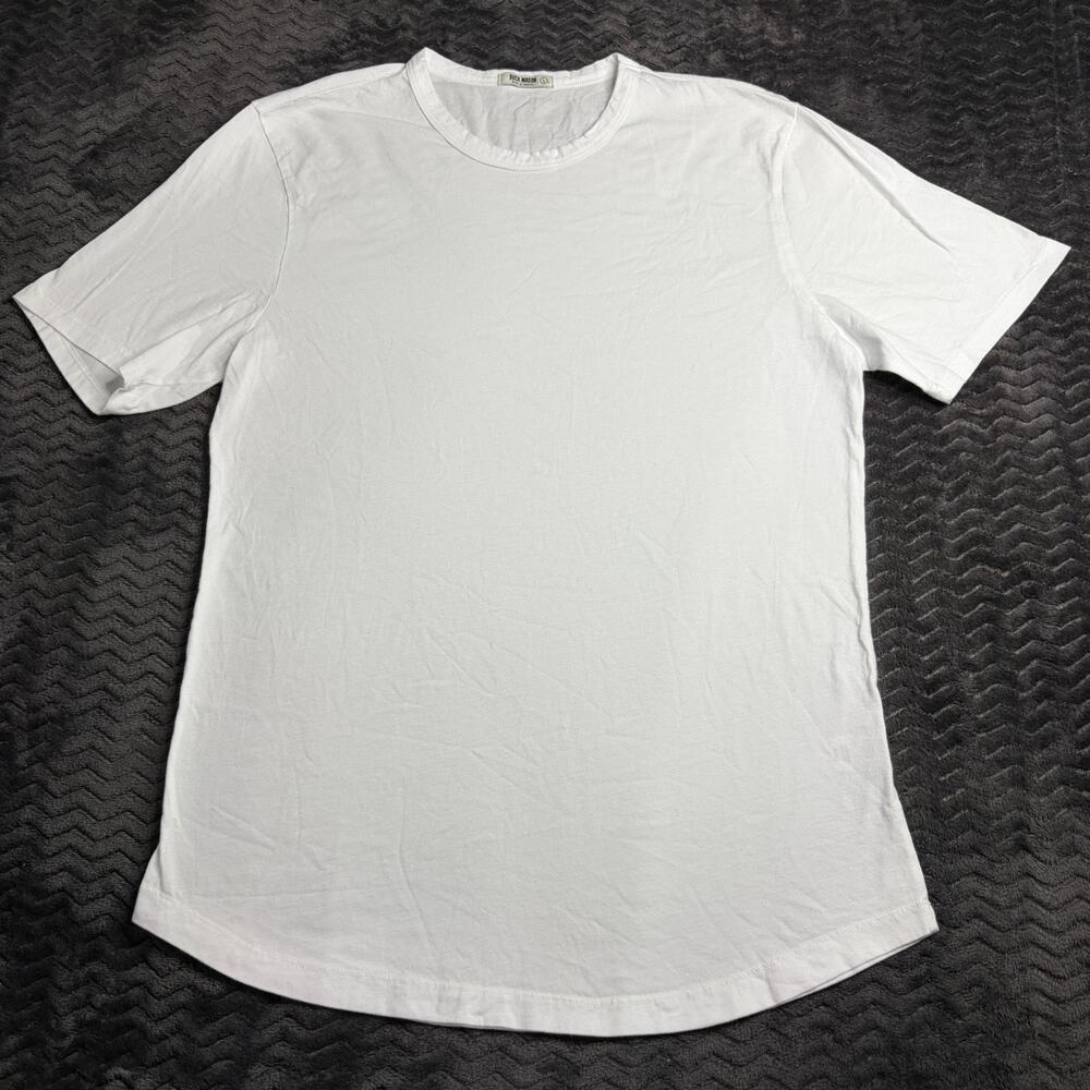 Buck Mason White Pima Tall Curved Hem Tee size Large tall